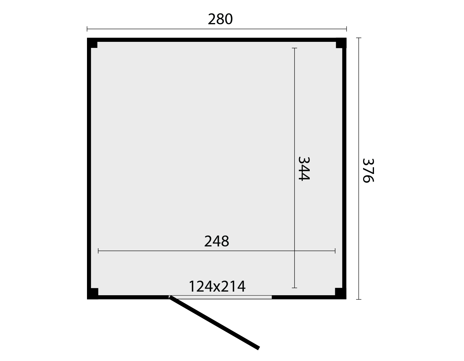 KubeLine 380 x 280 cm, onbehandeld